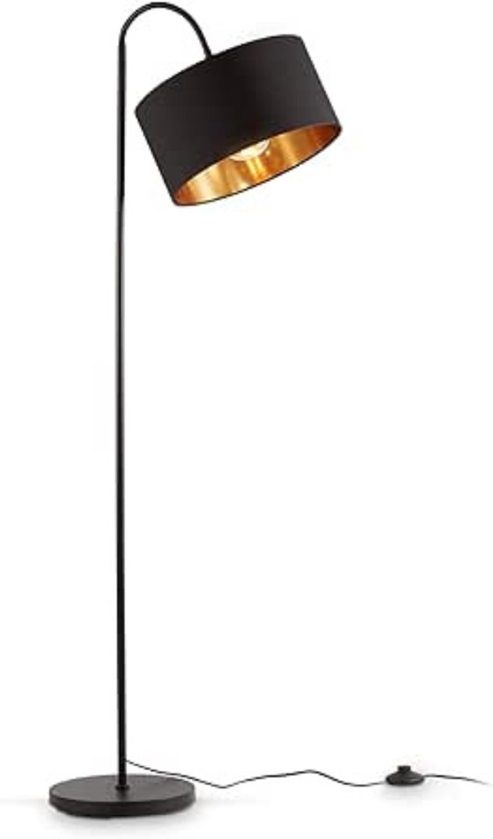 Core® Booglamp - Woonkamer Booglamp - Eetkamer Booglamp - 180x108 - Stoffen Lampenkap - Zwart - 25cm x 52cm x 145cm