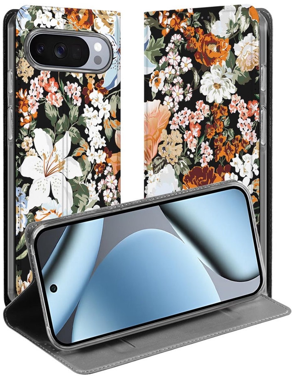 Google Pixel 10 Pro Flip Style Cover Dark Flowers
