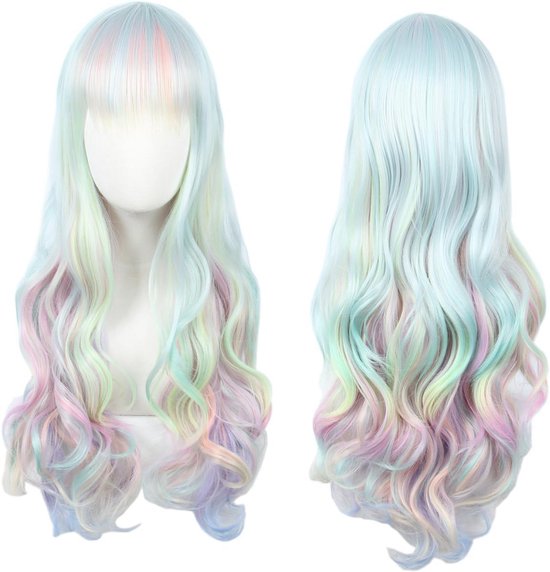 Lange Cosplay Pruik voor Dames Harajuku Stijl Geschikt voor Halloween Kostuums