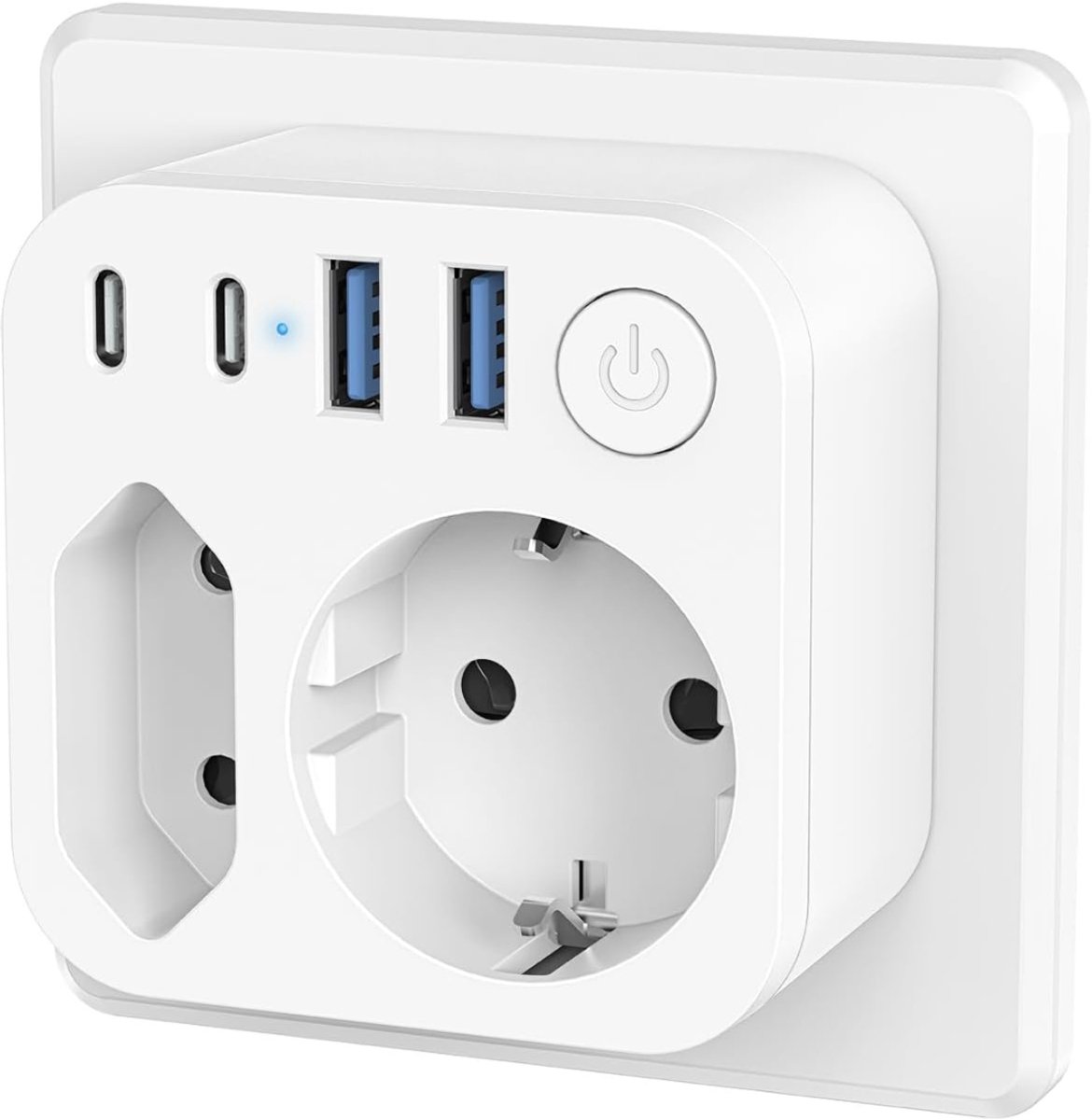 NBAP® Dubbele Stekker voor Stopcontact - Tweeweg Stekker - Verdeelstekker - Stopcontact Splitter - Met Kinderbescherming - Wit