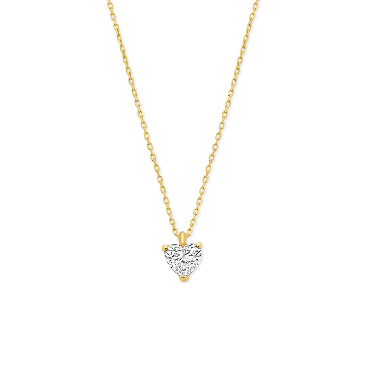 Collier hartje lab grown diamant 0.30ct f vs 41 - 43 - 45 cm
