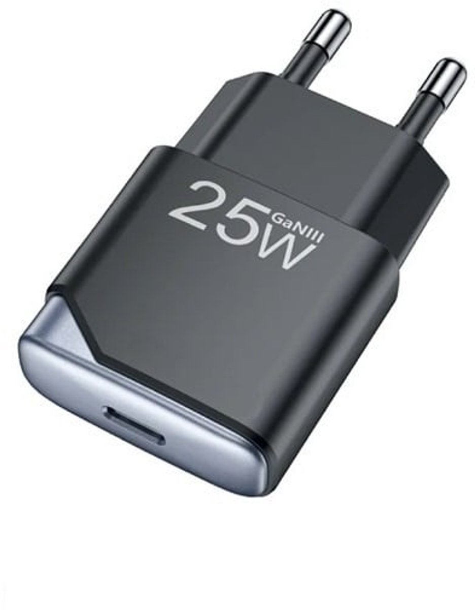 OneOne 25W snellader met USB C poort. PD PPS Quick Charge lader. Platte GAN oplader adapter past op Apple iPhone 15, iPhone 15 Plus, 15 Pro, 15 Pro Max, iPhone 16, 16 Plus, 16 Pro, iPhone 17, 17 Air, 17 Pro, 17 Ultra
