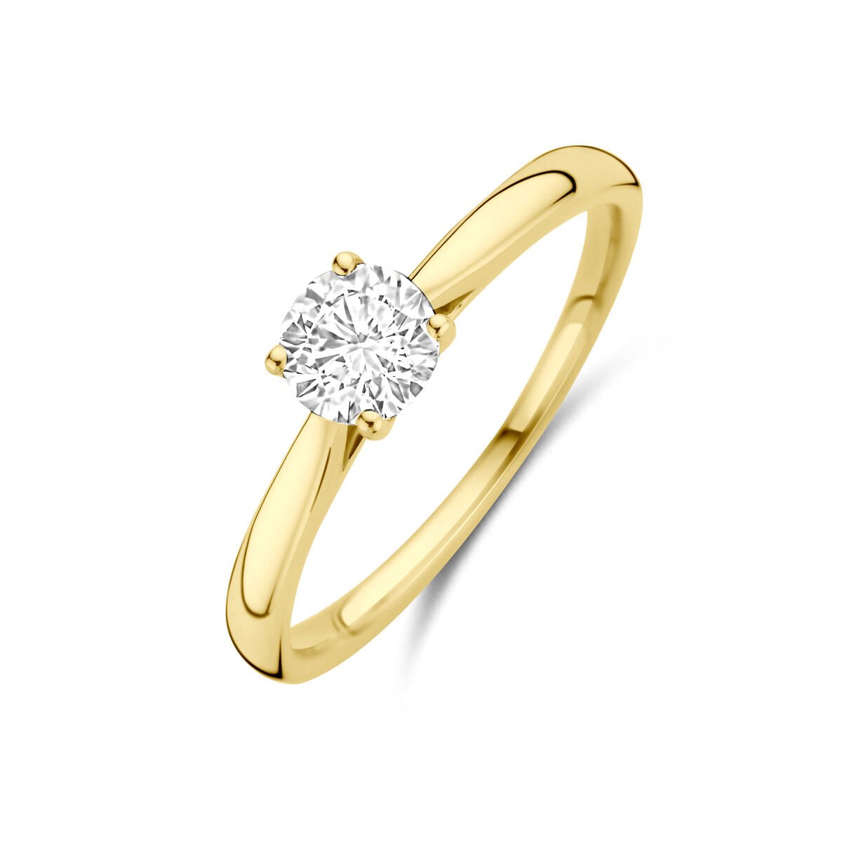 14K geelgouden ring lab grown diamant 0.50ct h si - 4033696
