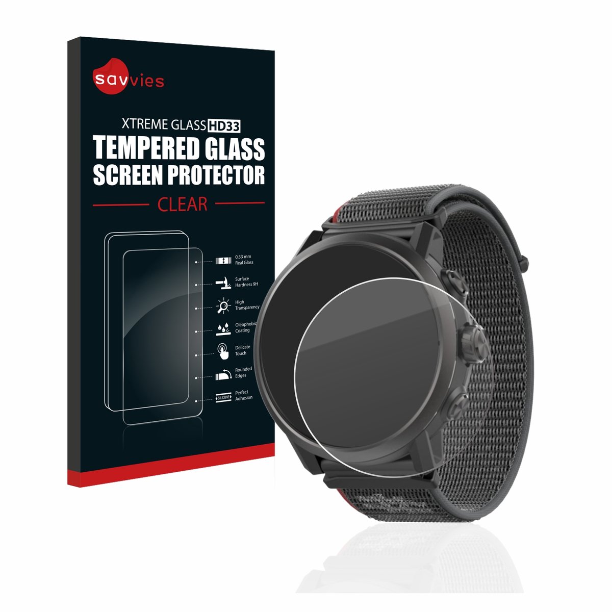 Savvies - Glas Screenprotector voor Coros Apex 2 - Gehard Beschermglas 9H