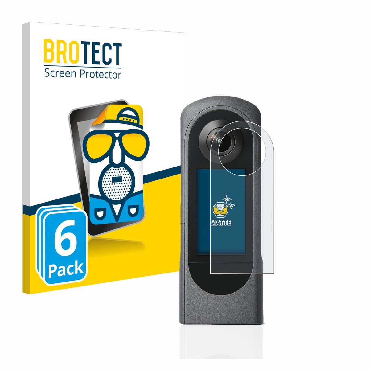 BROTECT - Screenprotector voor Ricoh Theta X - Folie Beschermfolie matte 6 Stuks