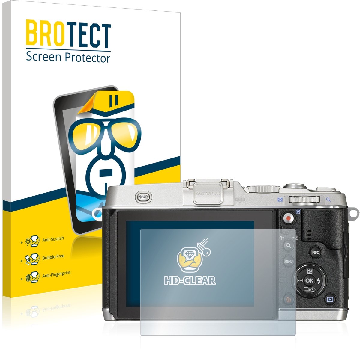BROTECT - Screenprotector voor Olympus PEN E-P5 - Folie Beschermfolie transparant 2 Stuks