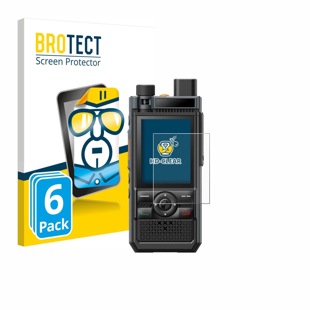 BROTECT - Screenprotector voor Hytera P50 - Folie Beschermfolie transparant 6 Stuks