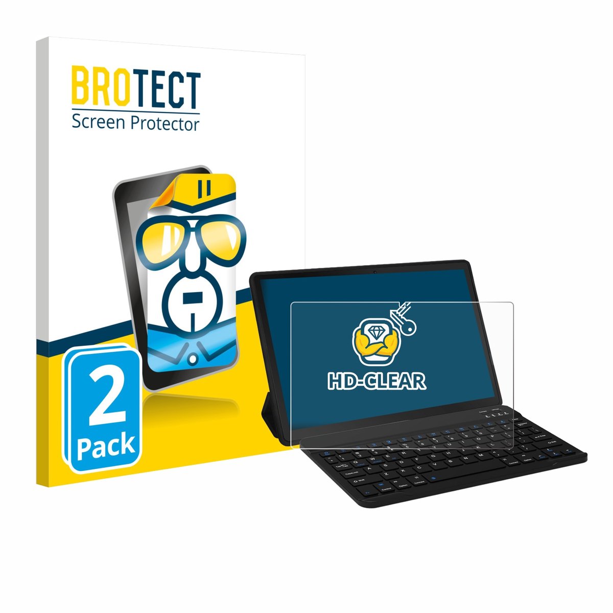 BROTECT - Screenprotector voor Laptok LAPA7LBK 11" - Folie Beschermfolie transparant 2 Stuks