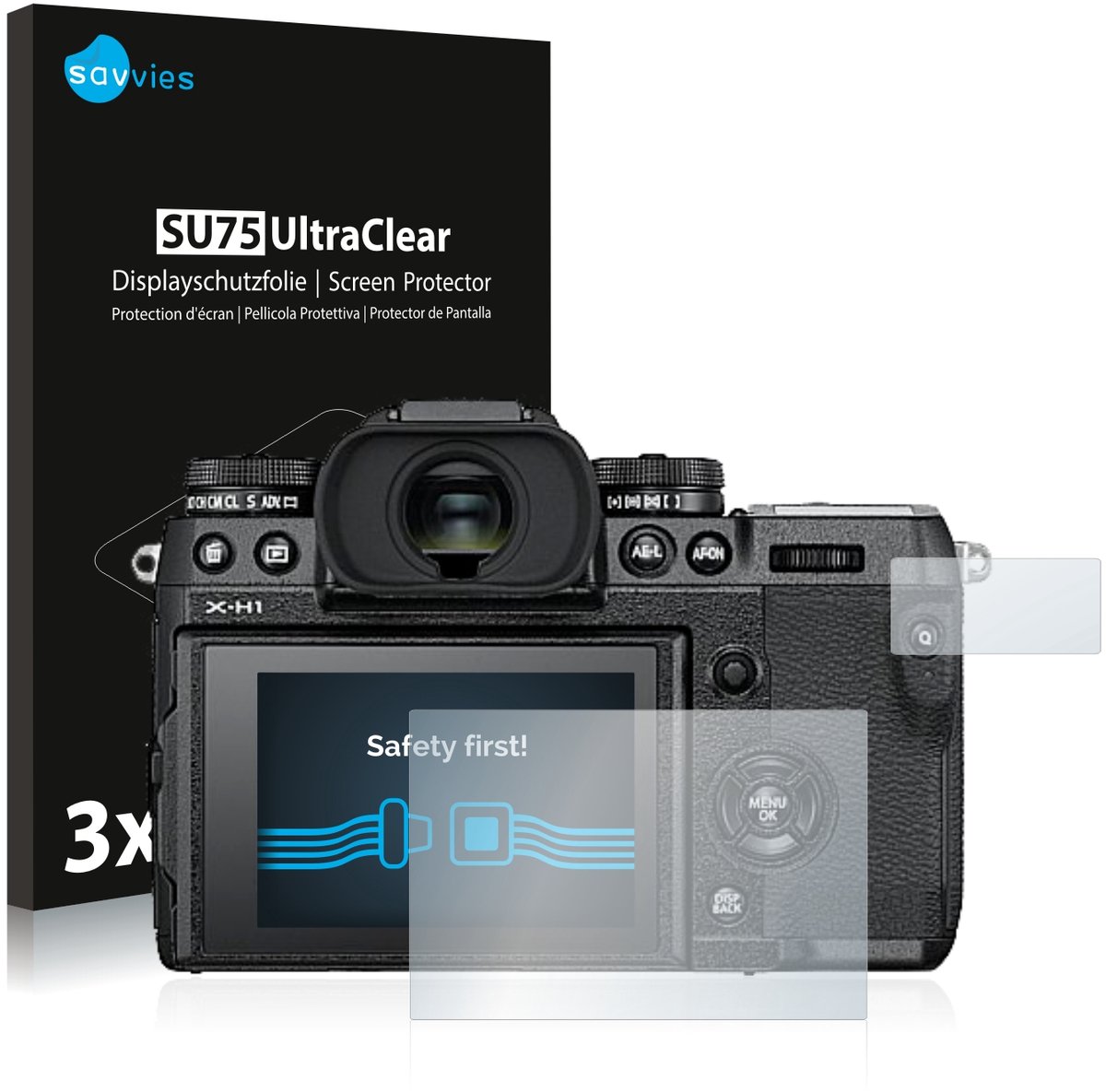 Savvies - Screenprotector voor Fujifilm X-H1 - Folie Beschermfolie transparant 6 Stuks