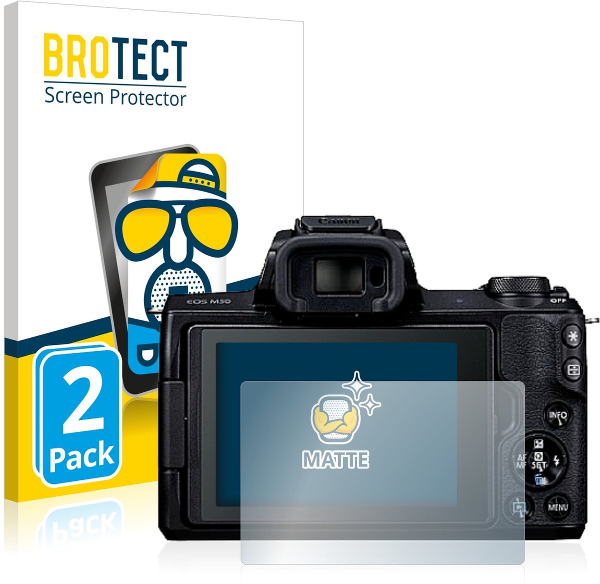 BROTECT - Screenprotector voor Canon EOS M50 - Folie Beschermfolie matte 2 Stuks