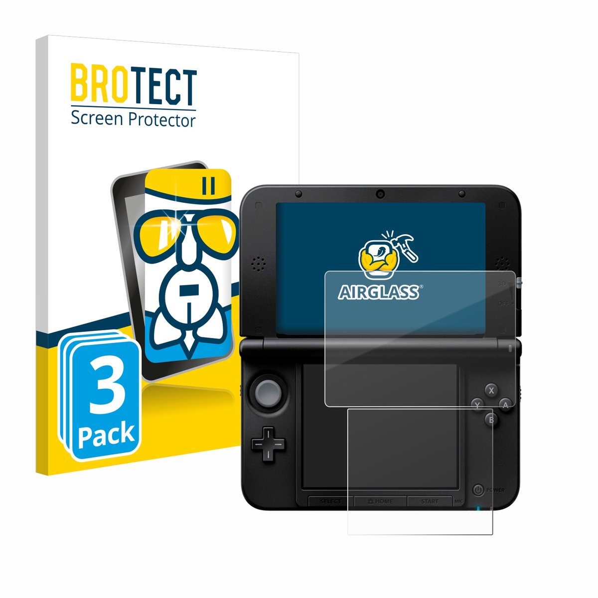 Screenprotector 3 Stuks voor Nintendo 3DS XL SPM7800 Beschermglas transparant