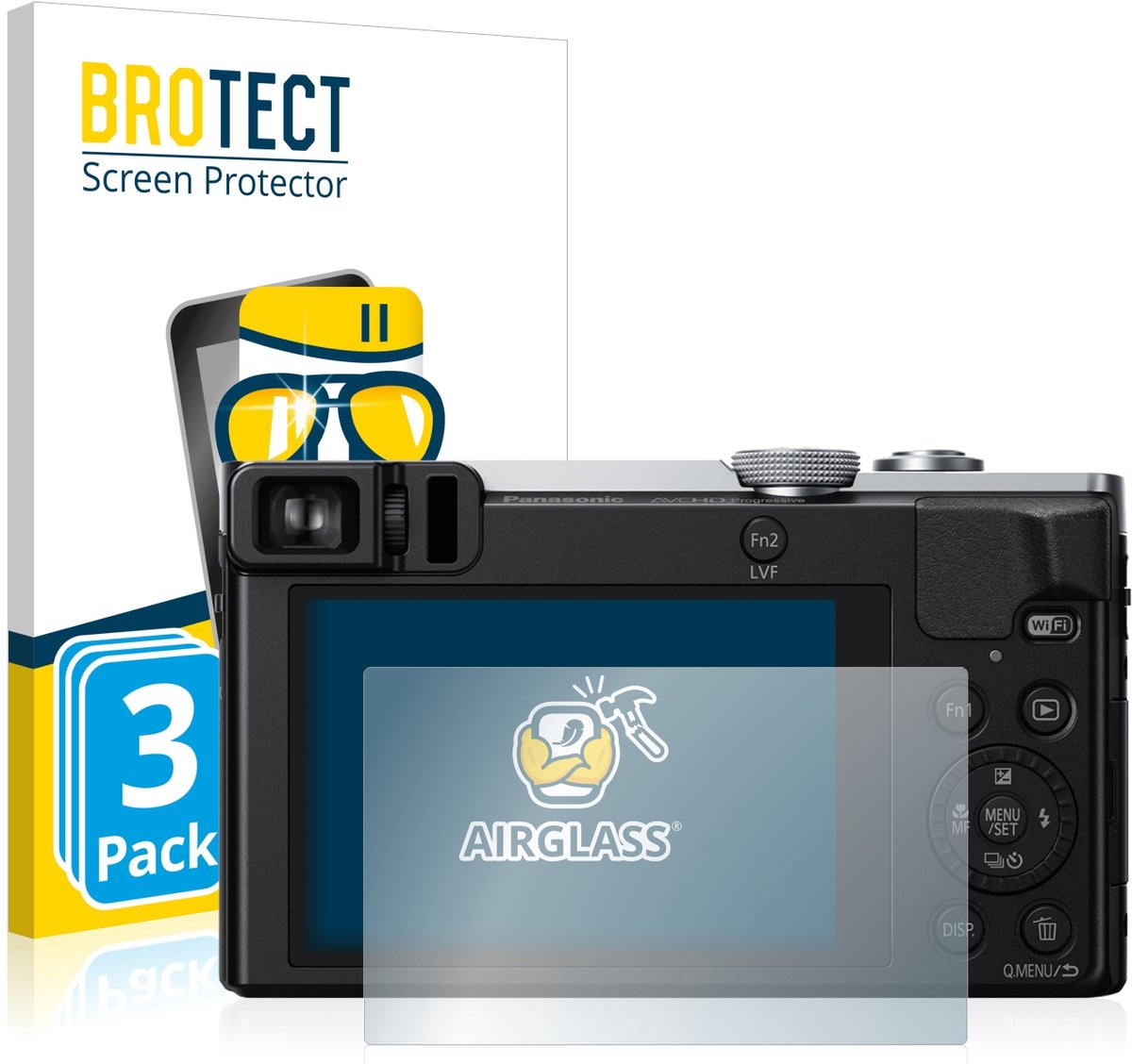 Screenprotector 3 Stuks voor Panasonic Lumix DMC-TZ71 Beschermglas transparant