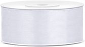 Ruban satin blanc 25mm / rouleau 25m