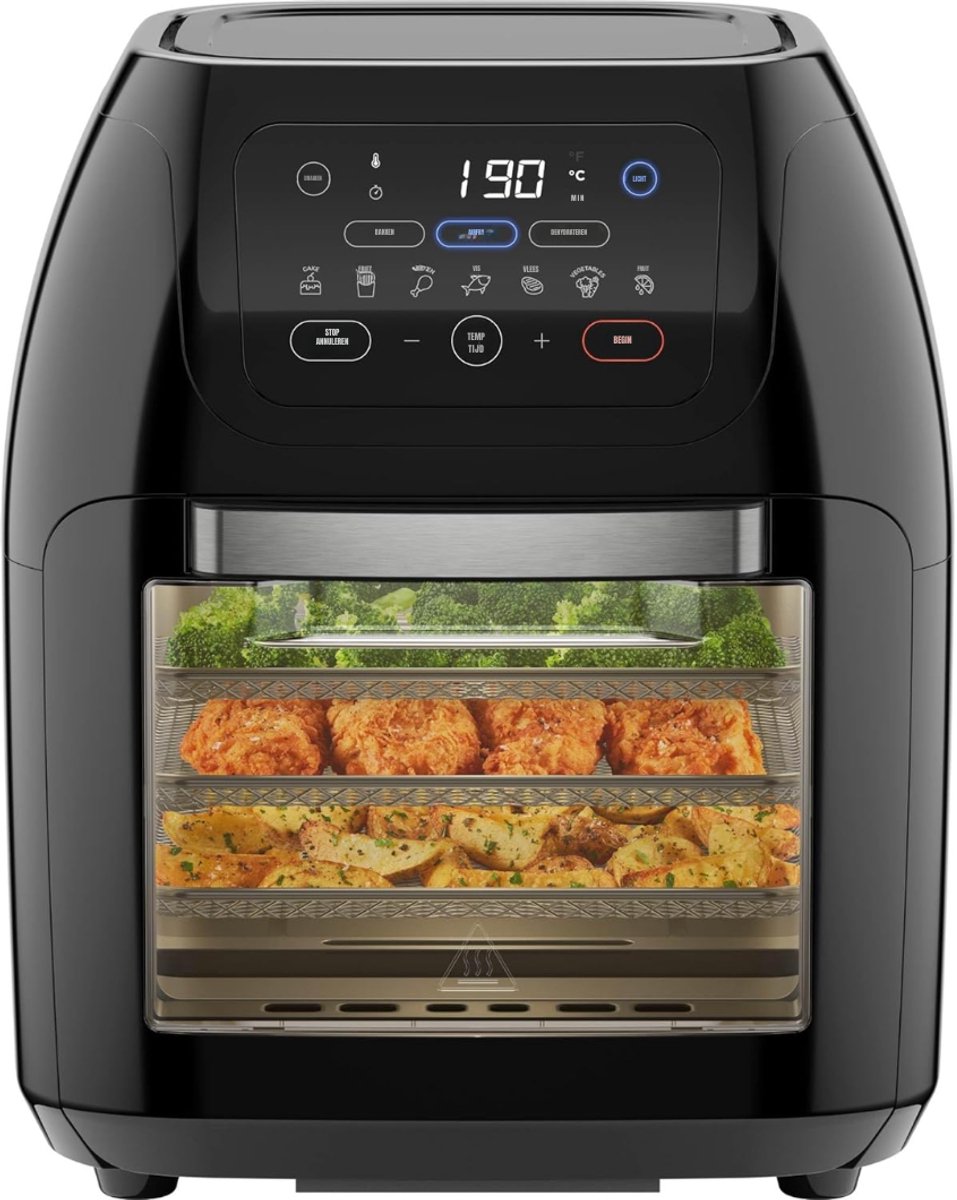 Zyrex® Heteluchtoven - Oven - Airfryer Oven - Zwart - 31cm x 31cm x 38cm