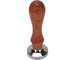 Koffietamper RVS met Houten Handvat 30mm voor Espresso