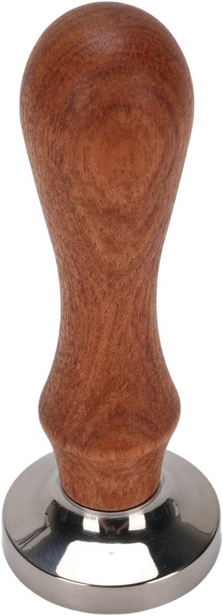 Koffietamper RVS met Houten Handvat 30mm voor Espresso