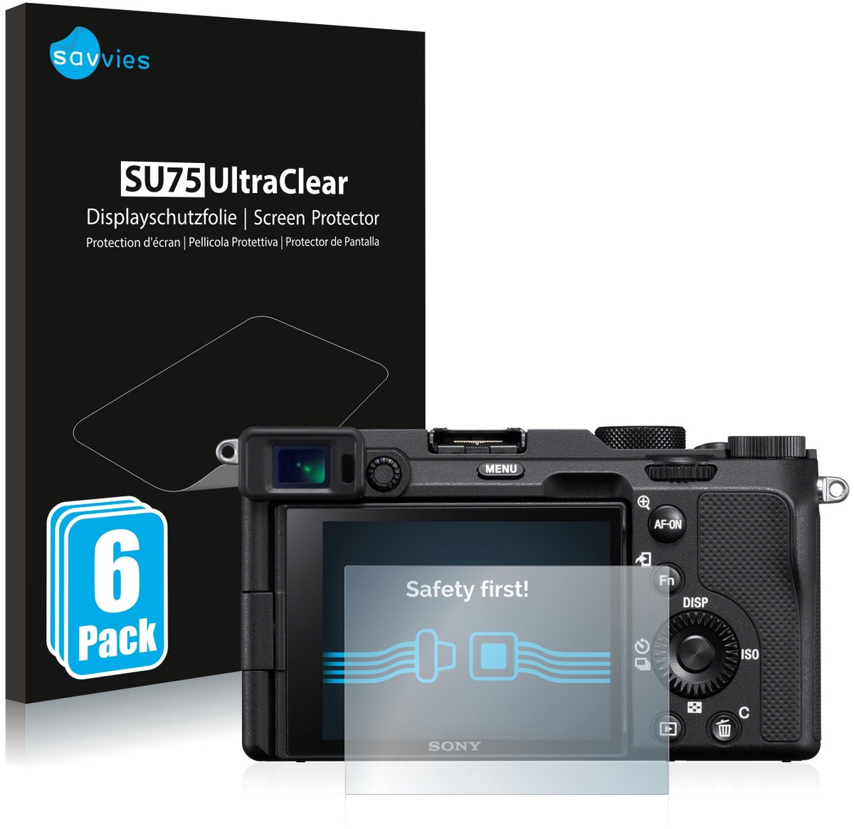 Savvies - Screenprotector voor Sony A7C - Folie Beschermfolie transparant 6 Stuks