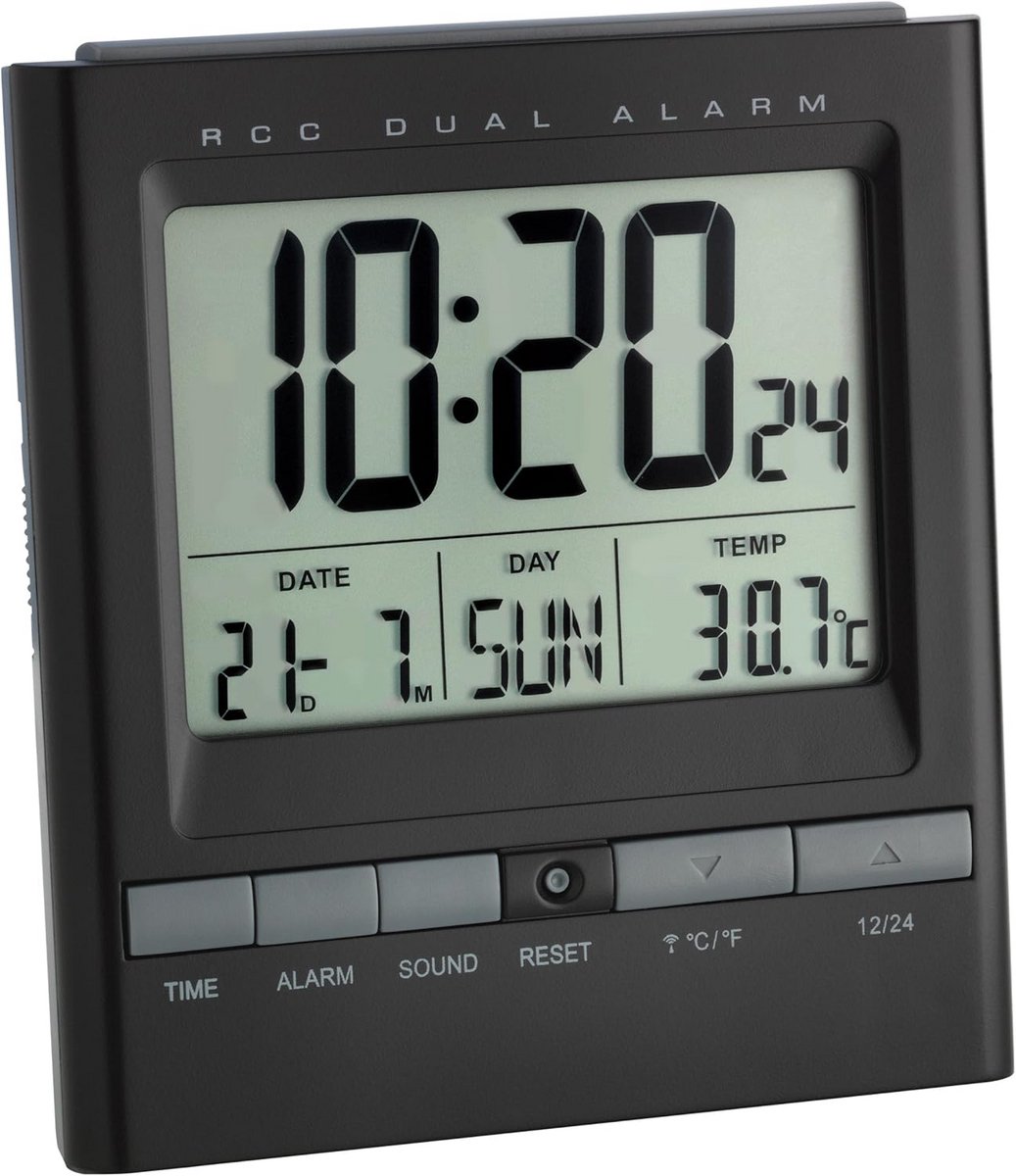 Digitale Wekker met Radio-ontvangst, Datum, Dag en Temperatuurweergave