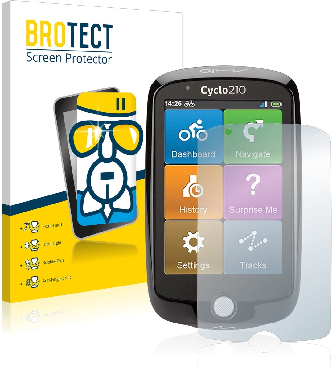 Screenprotector voor Mio Cyclo 210 Beschermglas transparant