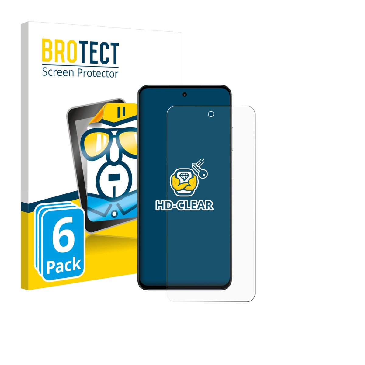 BROTECT - Screenprotector voor realme P3 Lite - Folie Beschermfolie transparant 6 Stuks