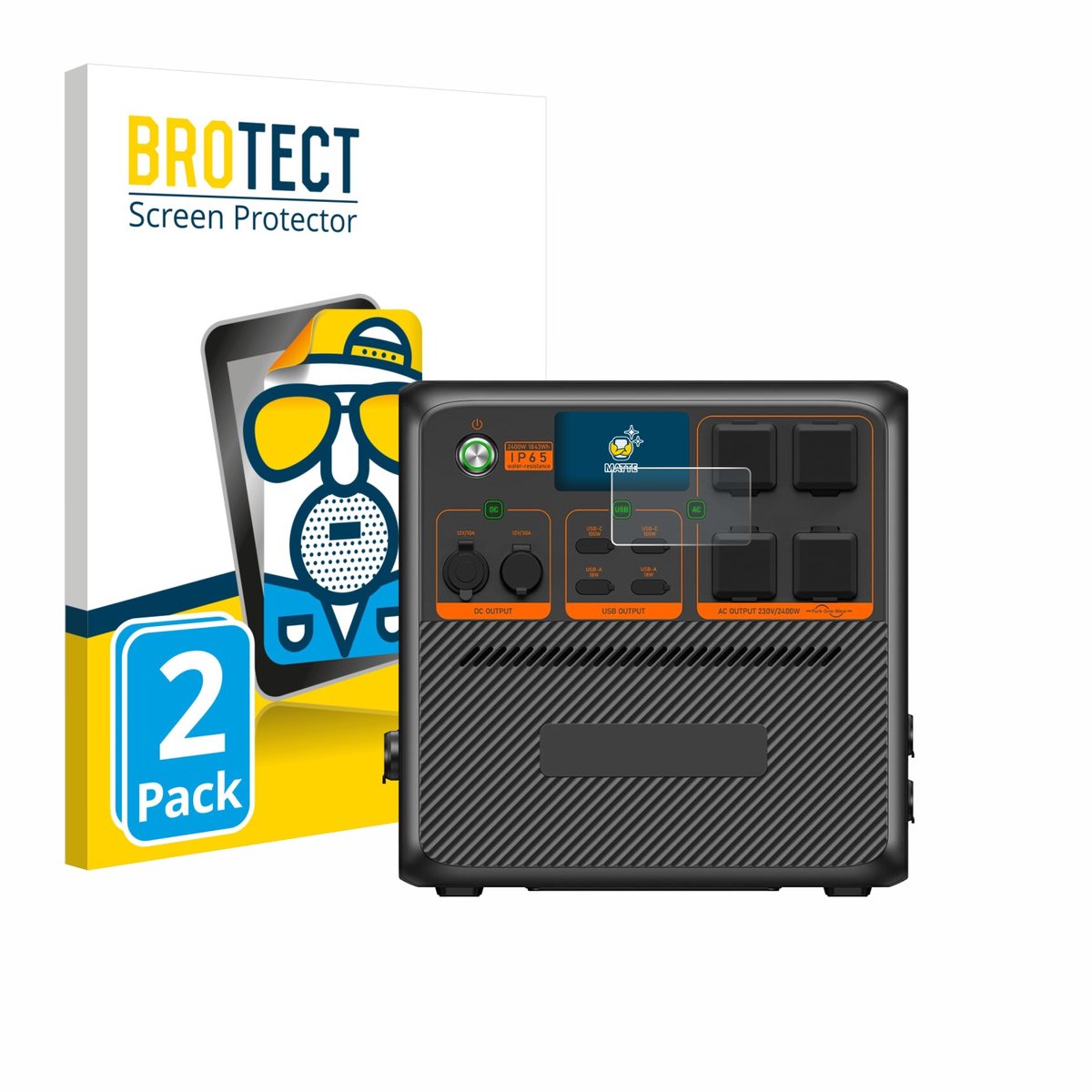 BROTECT - Screenprotector voor Bluetti AC240P - Folie Beschermfolie matte 2 Stuks