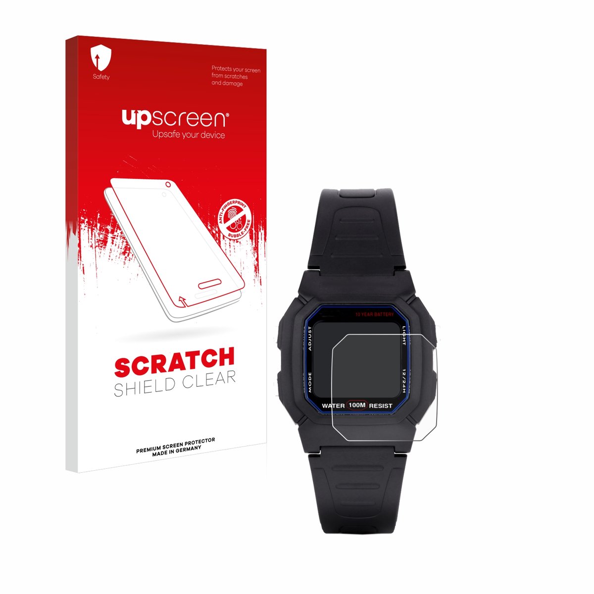 upscreen - Screenprotector voor Casio W-800H-1AVES - Folie Beschermfolie transparant