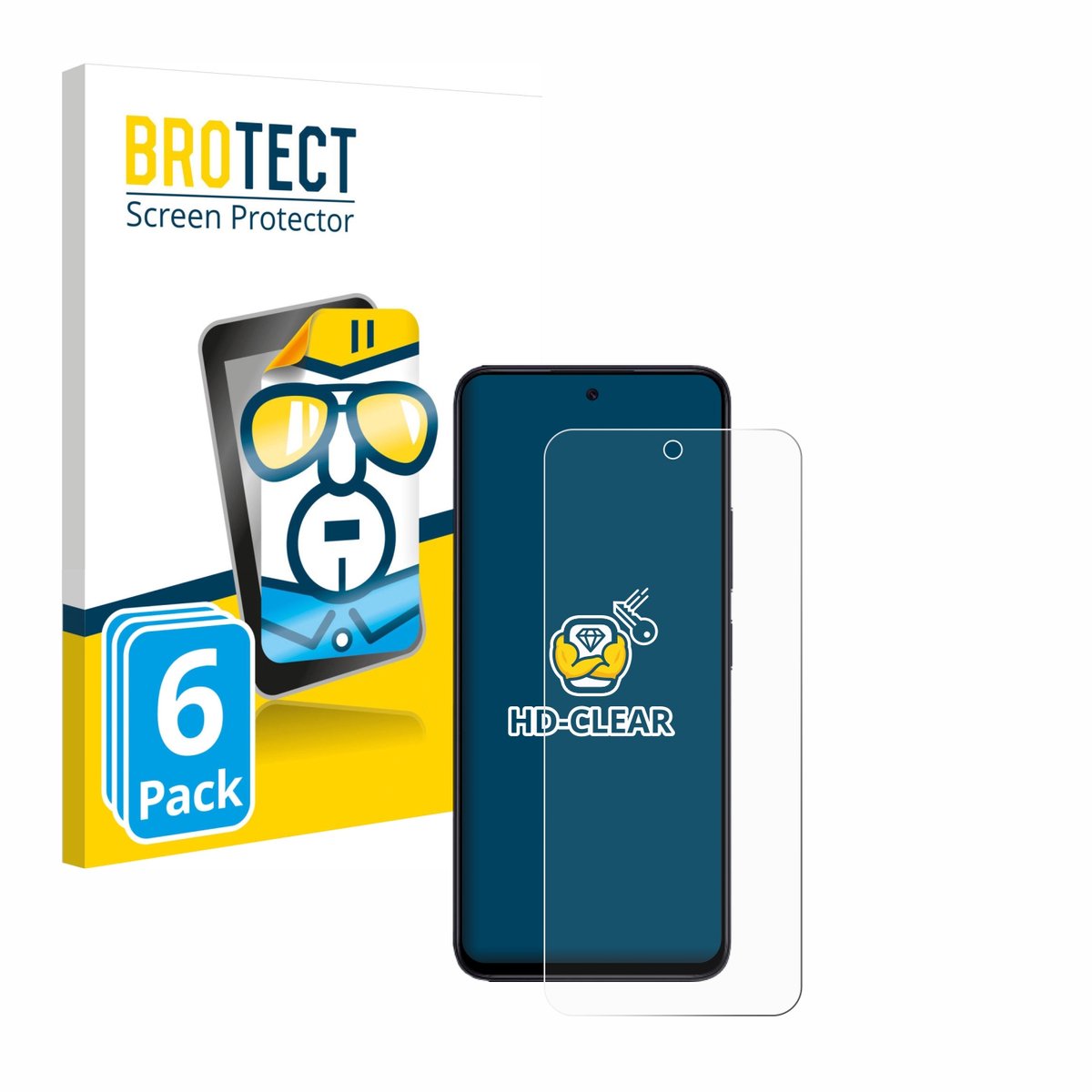 BROTECT - Screenprotector voor Xiaomi Redmi 12 - Folie Beschermfolie transparant 6 Stuks