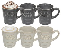 Secret de gourmet Koffiemokken - 6x stuks - 200 ml - kleuren gemixt