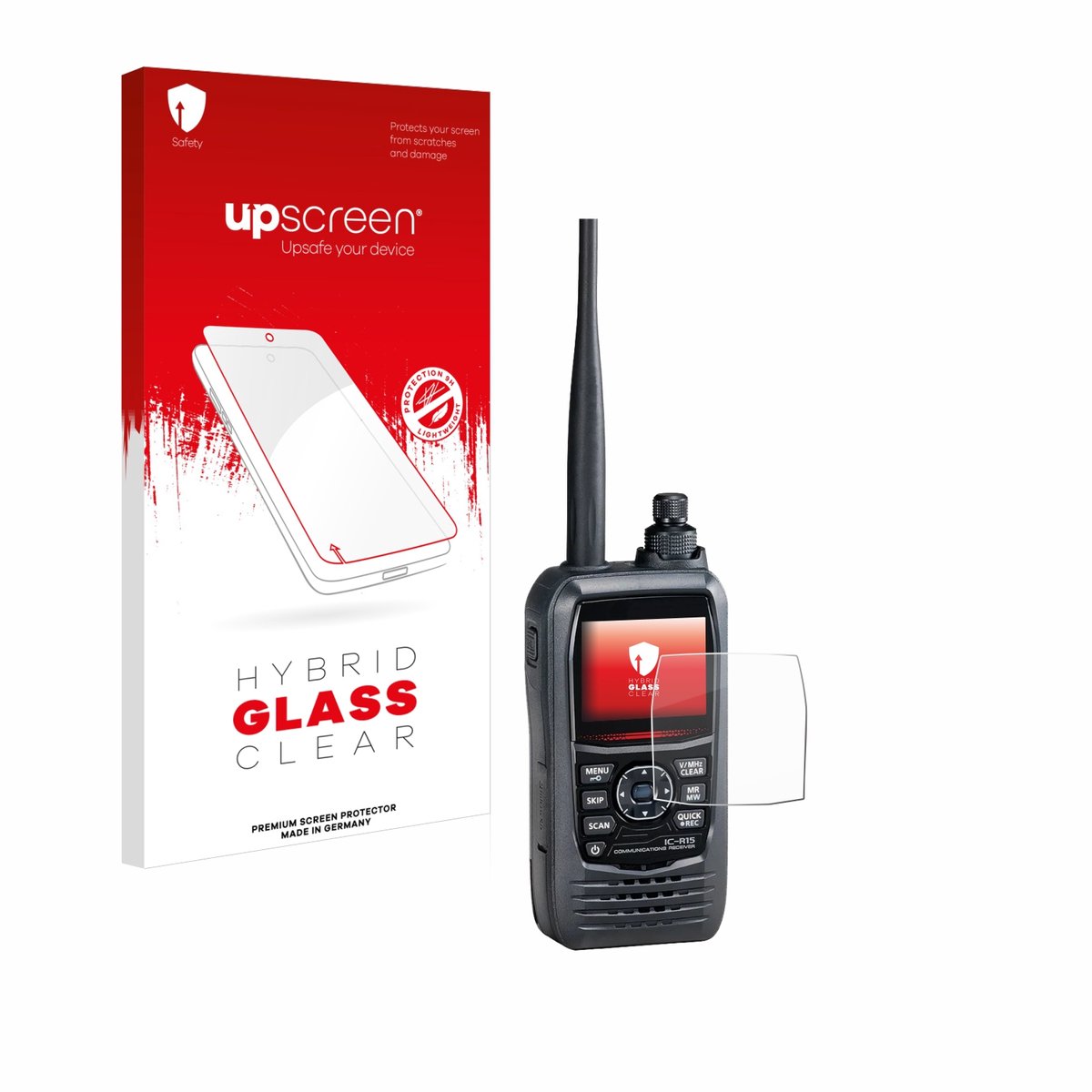 upscreen - Screenprotector voor Icom IC-R15 - Folie Beschermfolie Beschermglas transparant
