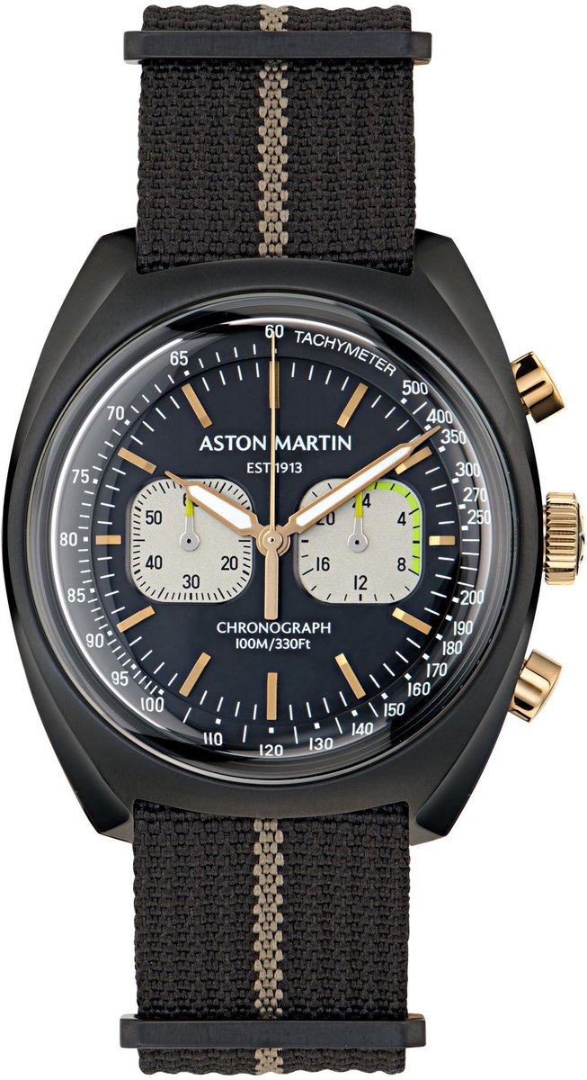 Aston Martin Aml Timeless TS2 MTTS2F504 Horloge - Nylon - Zwart - Ø 43 mm