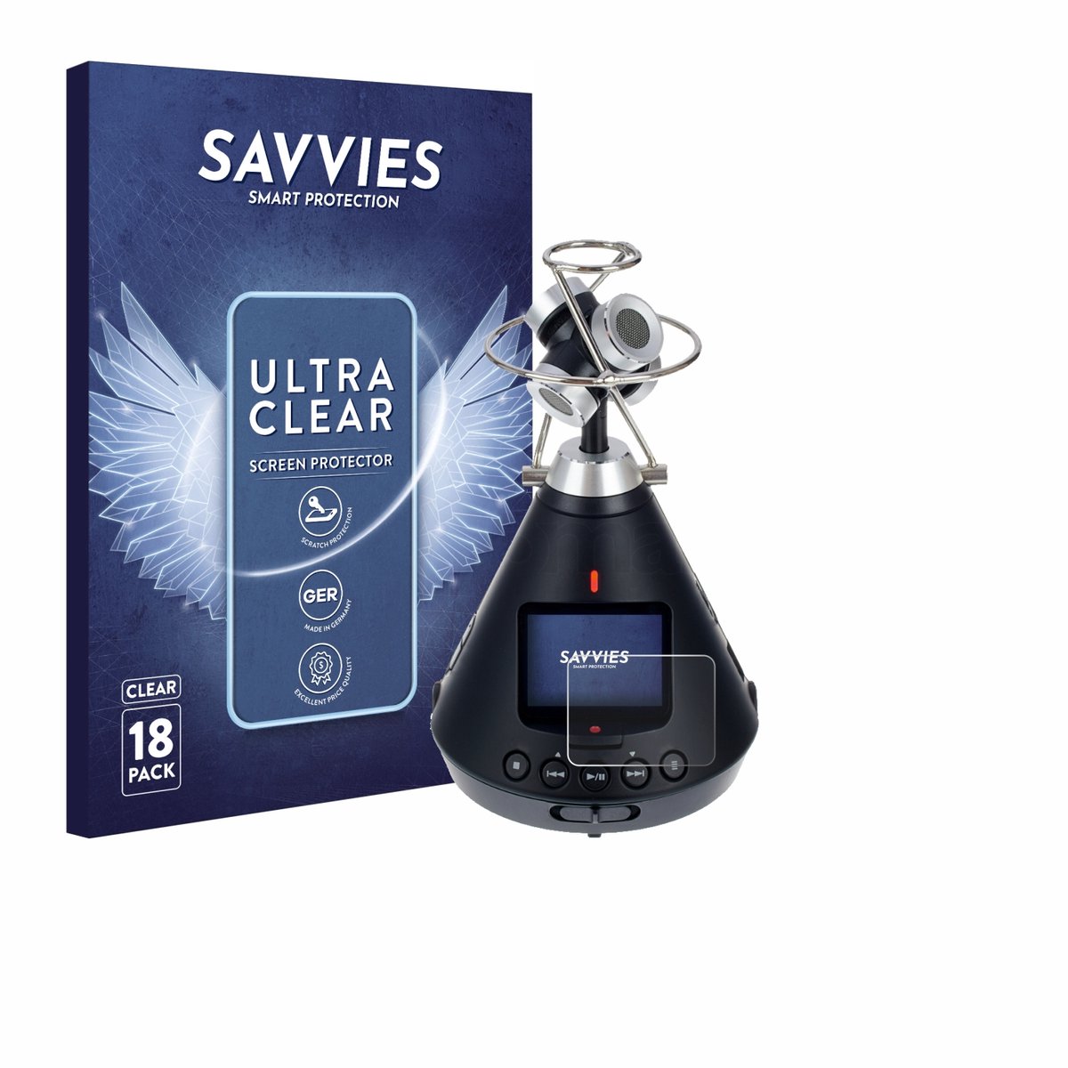 Savvies - Screenprotector voor Zoom H3-VR - Folie Beschermfolie transparant 18 Stuks