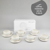 OZ Home Bavary Collection Capital Espressokopjes - 12-delig - 120 ml - Porselein - Ovale Handgreep - Koffiekopjes