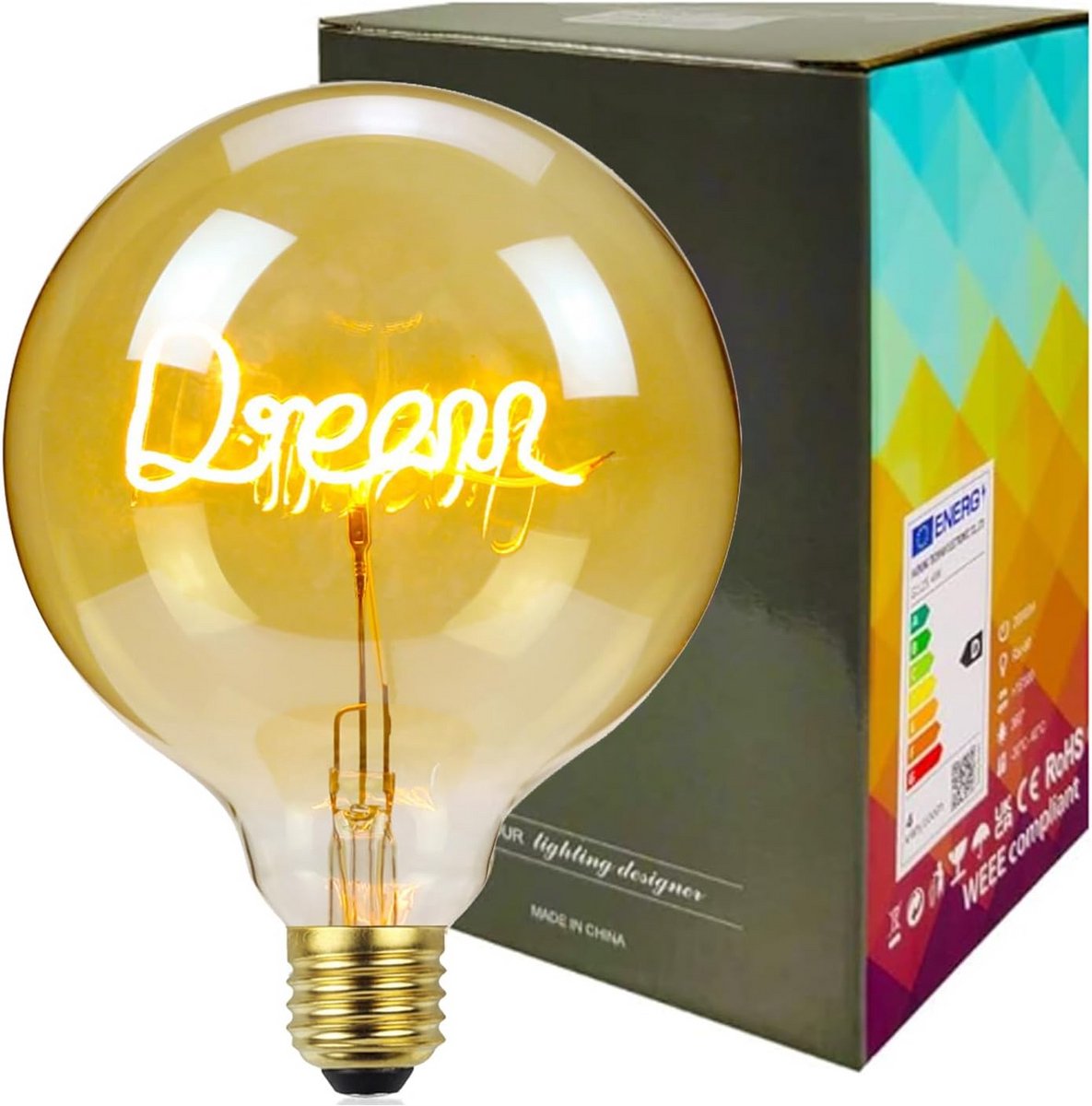 Grote G125 LED Gloeilamp Filament 4W E27 Warm Wit (2000K) Dimbaar Decoratief