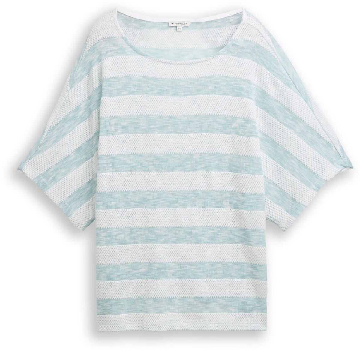 Tom Tailor - Losvallend T-shirt met vleermuismouwen - Maat M - white mint stripe
