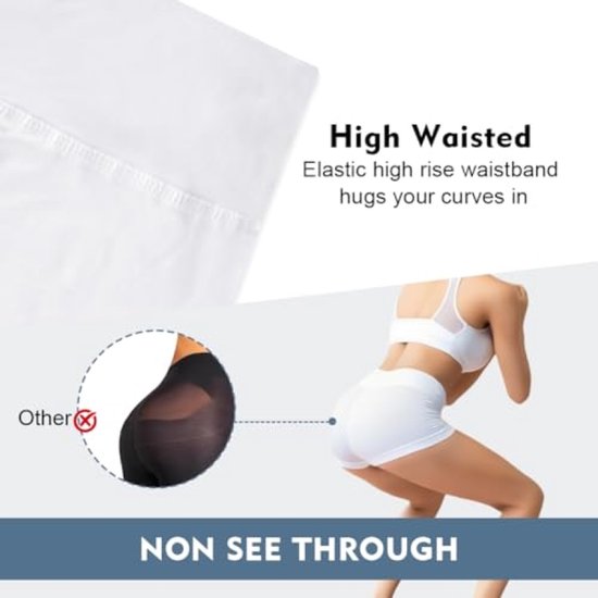 Dames sportshorts met hoge taille - Elastische workout shorts voor yoga en fitness van Merkloos — afbeelding 4
