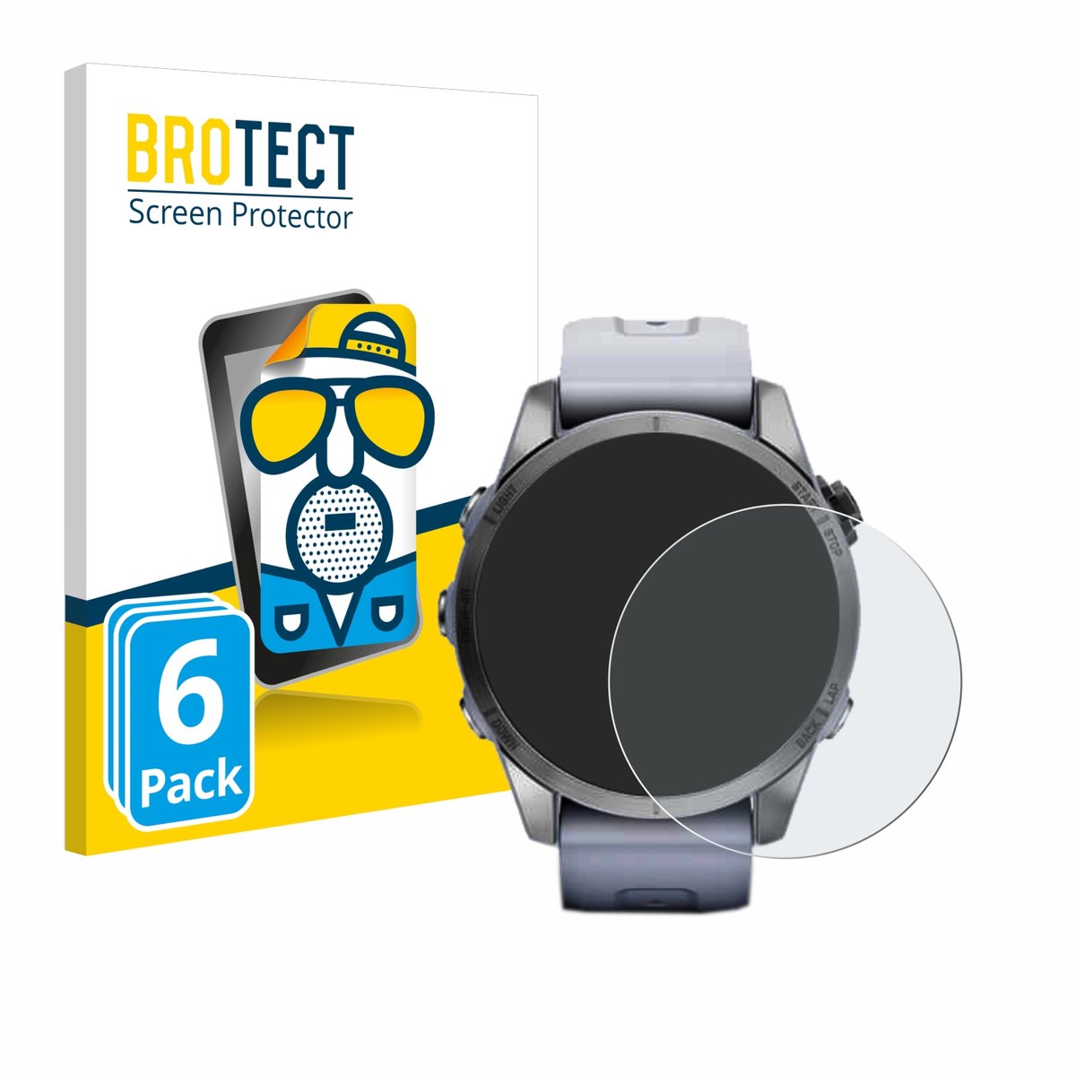 BROTECT - Screenprotector voor Garmin Fenix 7S (42 mm) - Folie Beschermfolie matte 6 Stuks