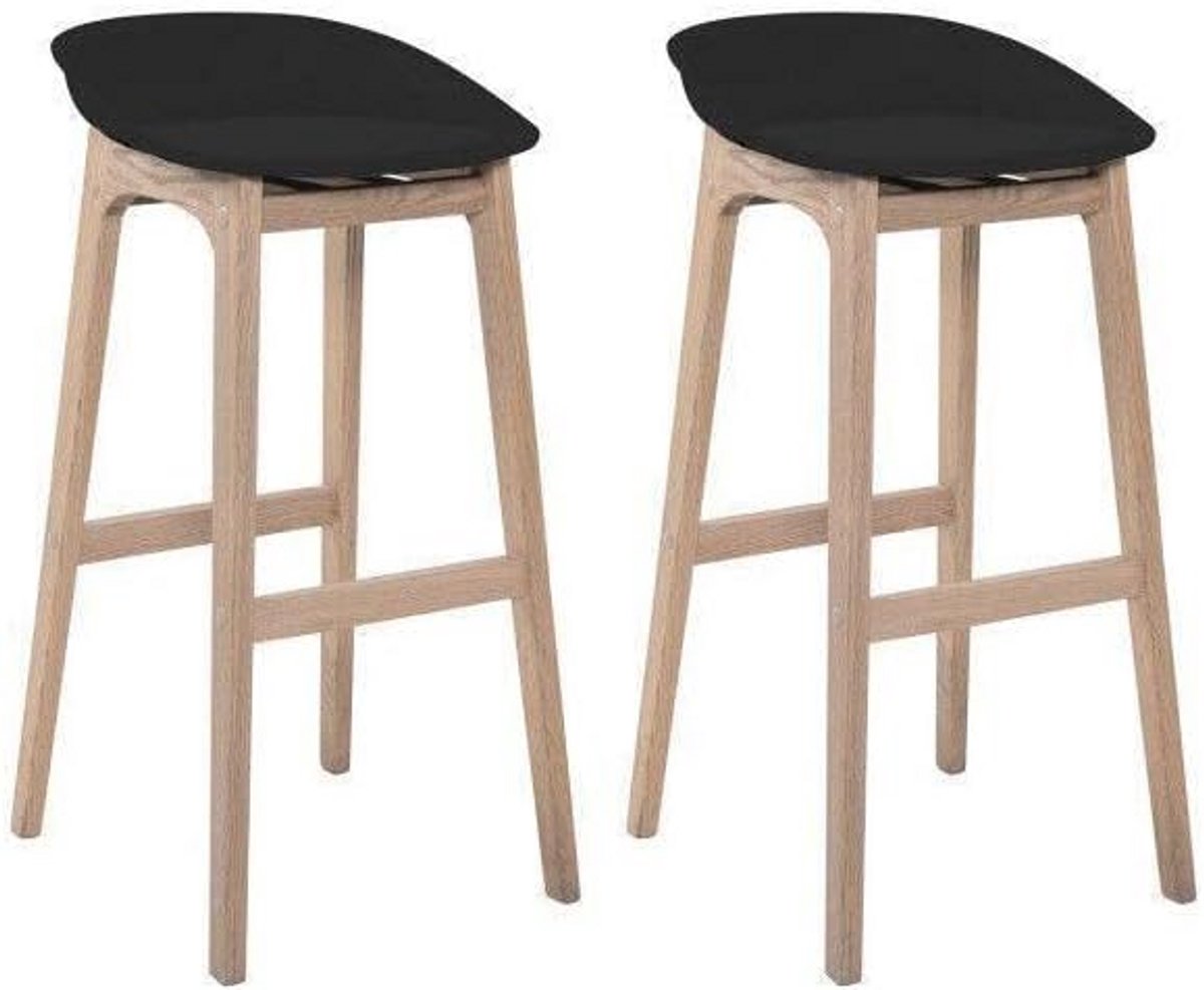 Set van 2 Barkrukken Scandinavisch Ontwerp Eikenhout en Kunststof 65 cm Hoog