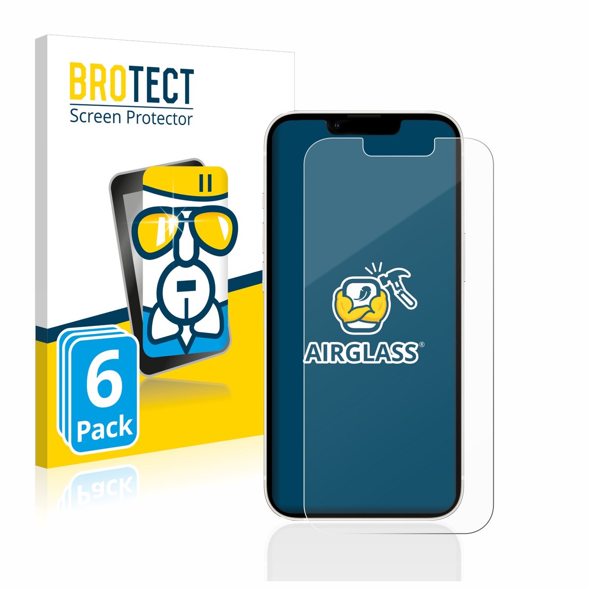 Screenprotector 6 Stuks voor Apple iPhone 13 / 13 Pro Beschermglas transparant