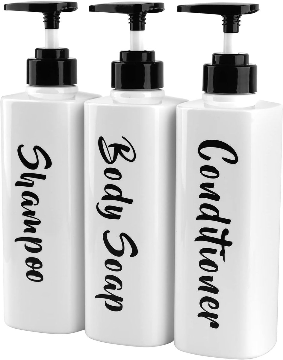 Famanu – Grote navulbare shampoo pompflessen 1000 ml – Set van 4 – Lekvrij