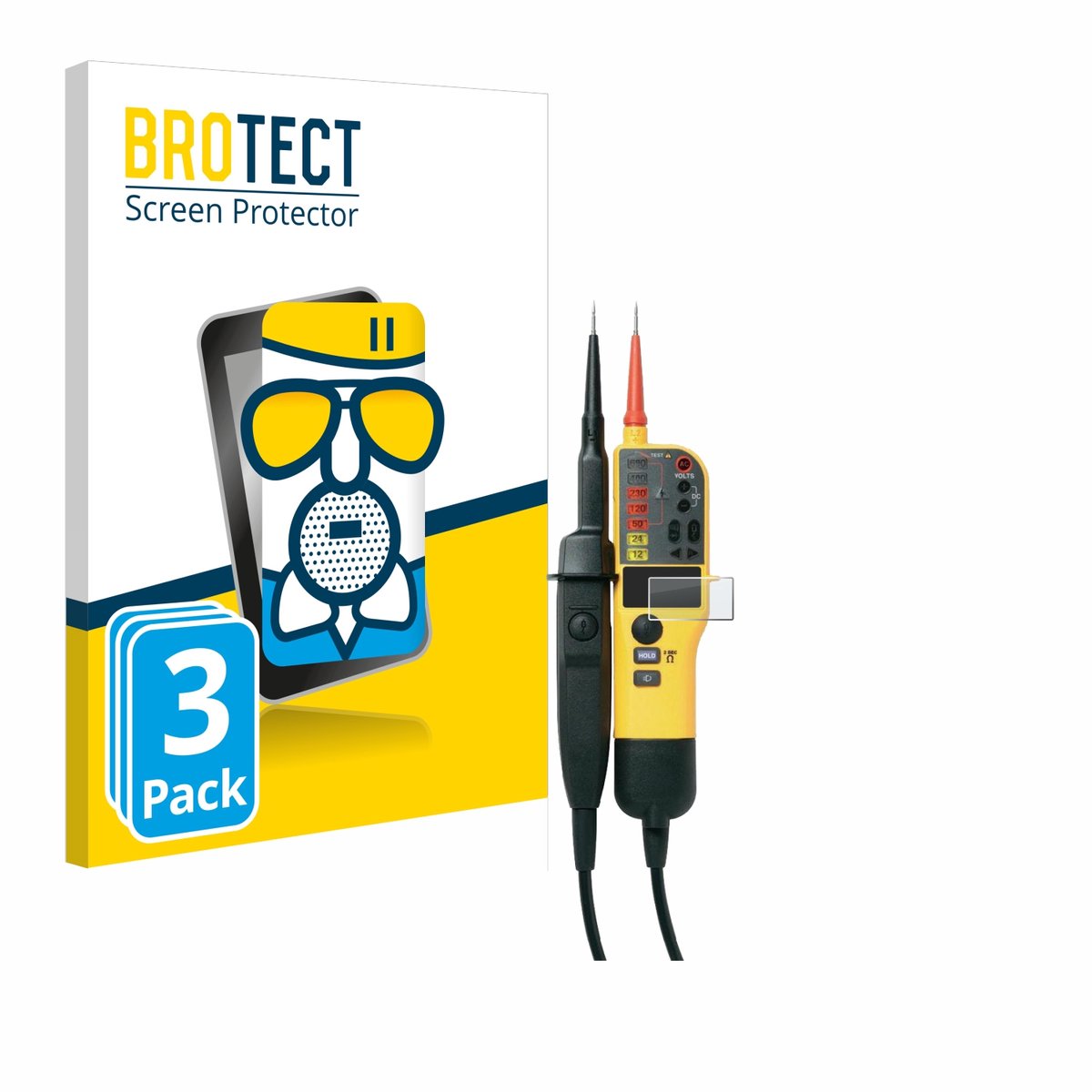 BROTECT - Screenprotector voor Fluke T150 - Folie Beschermfolie Beschermglas matte 3 Stuks
