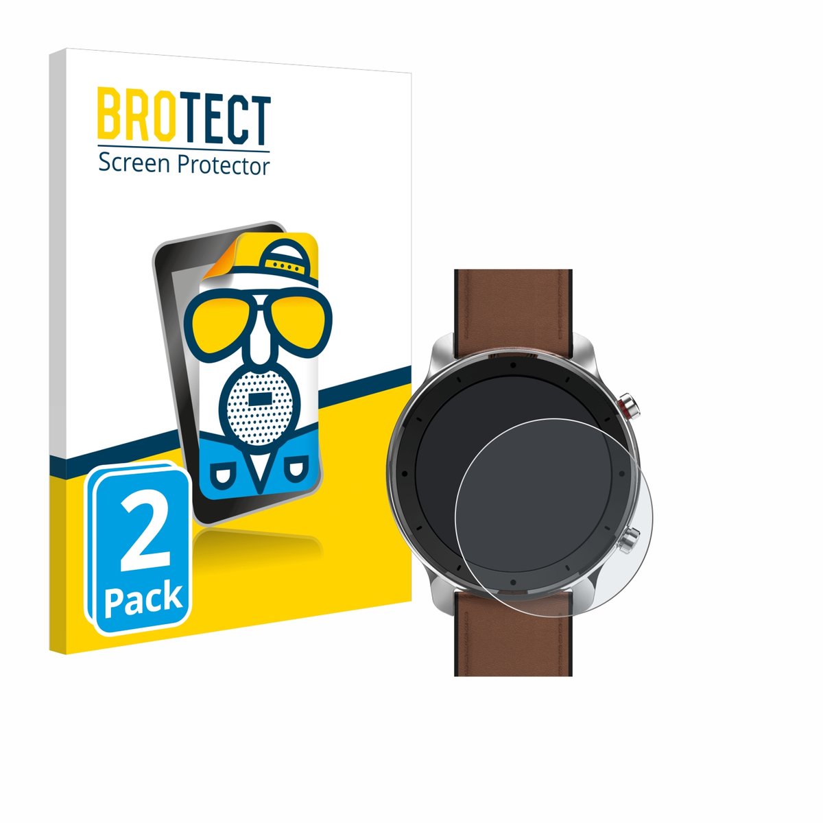 BROTECT - Screenprotector voor Huami Amazfit GTR (47 mm) - Folie Beschermfolie matte 2 Stuks
