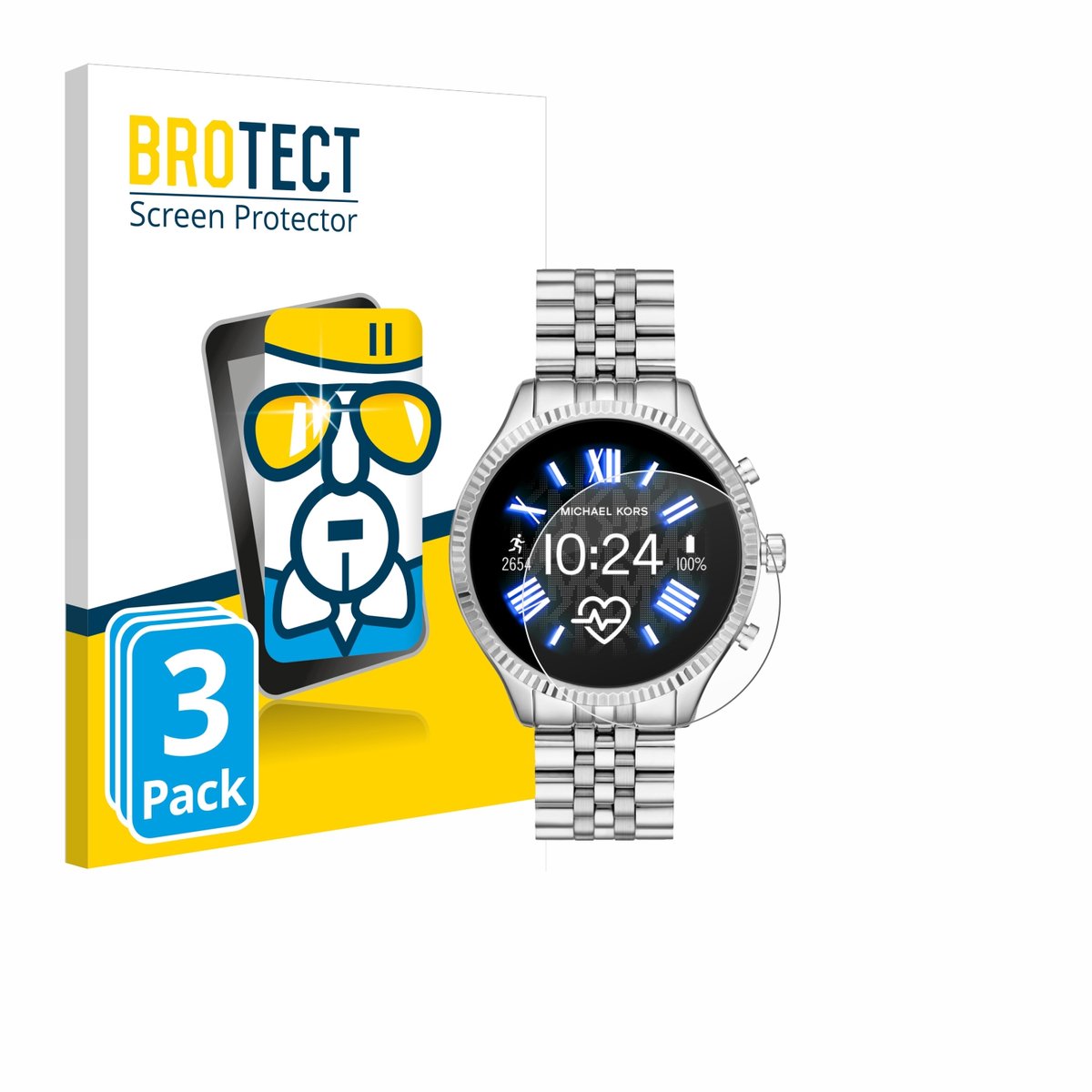 Screenprotector 3 Stuks voor Michael Kors Access Lexington 2 Beschermglas transparant