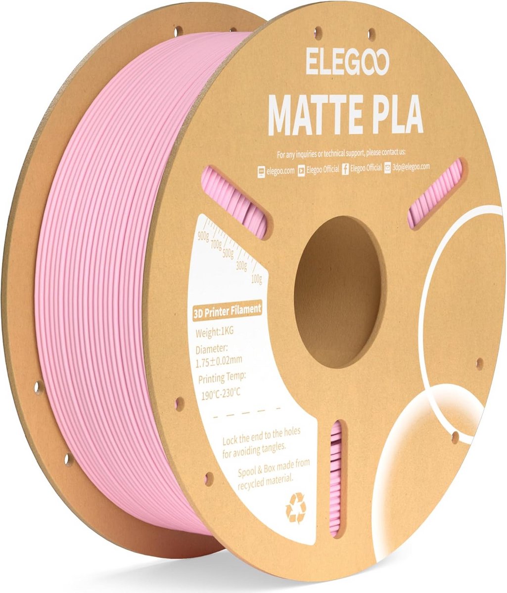 Mat Glanzend PLA Filament 1.75mm 1kg - Sakura Roze - Hoge Nauwkeurigheid voor FDM 3D Printers