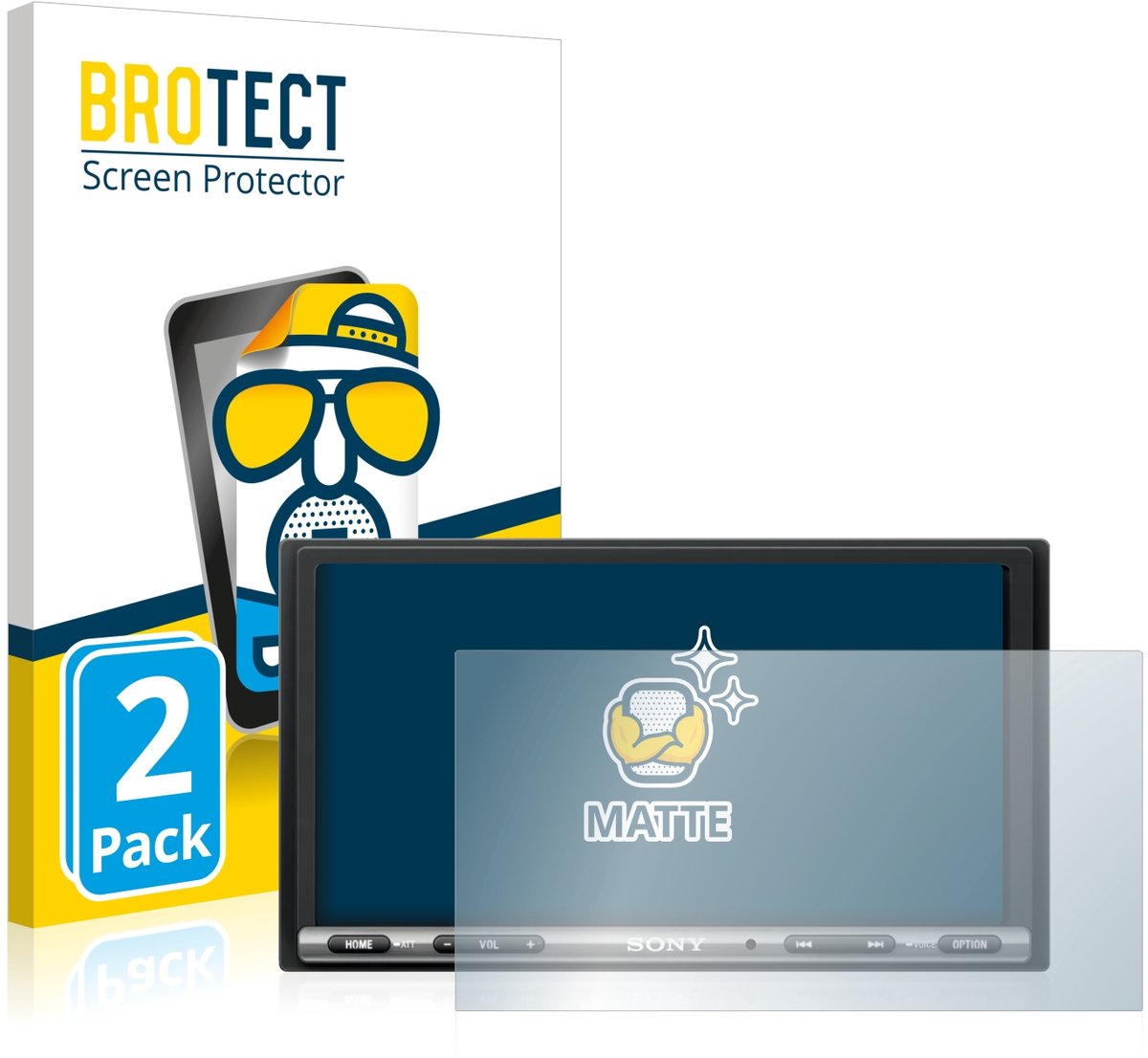 BROTECT - Screenprotector voor Sony XAV-AX3005DB - Folie Beschermfolie matte 2 Stuks
