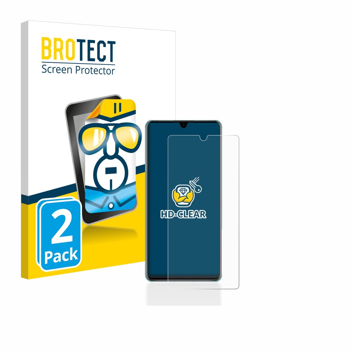 BROTECT - Screenprotector voor Huawei P30 - Folie Beschermfolie transparant 2 Stuks