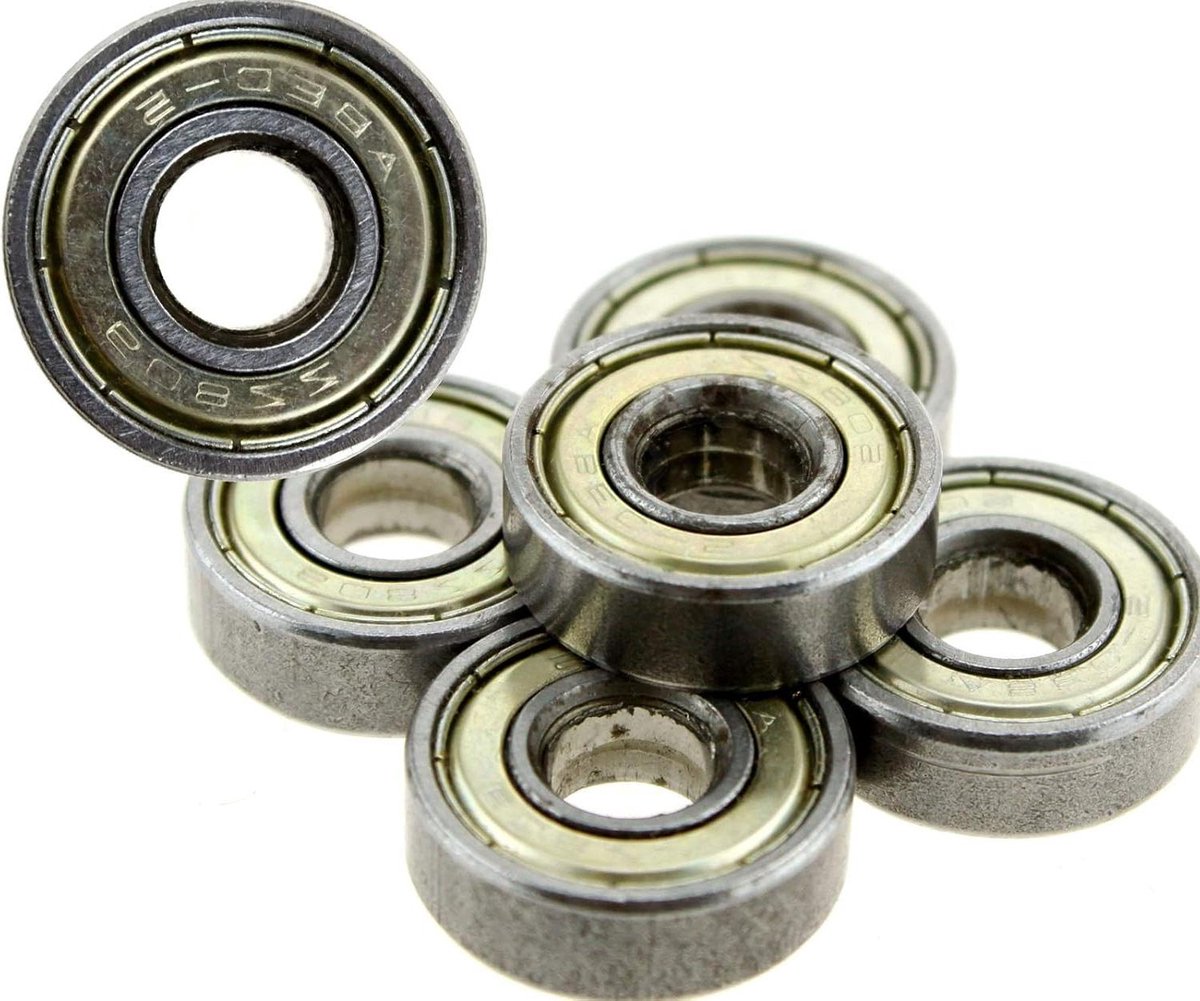 Allecto Skateboard Wiel Lagers ABEC-5 Diepe Groef Scooter Rolschaats Kogellager Set van 10 stuks Geschikt voor Skateboards Zilverkleurig 608zz ABEC-5 Skateboard Wiel Lagers Diepe Groef Scooter Rolschaats Kogellager Set van 10 stuks