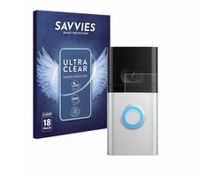 Savvies - Screenprotector voor Ring Video Doorbell 4 / Doorbell 3 - Folie Beschermfolie transparant 18 Stuks