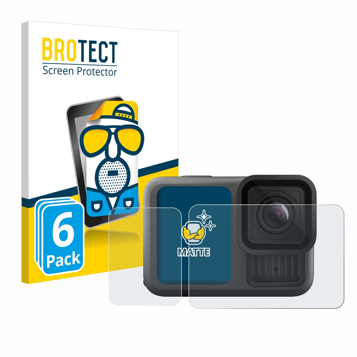 BROTECT - Screenprotector voor GoPro Hero 13 Black - Folie Beschermfolie matte 6 Stuks