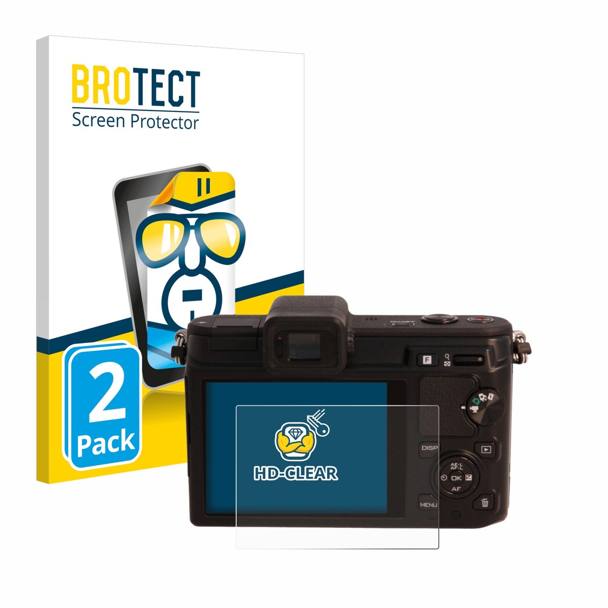 BROTECT - Screenprotector voor Nikon 1 V1 - Folie Beschermfolie transparant 2 Stuks