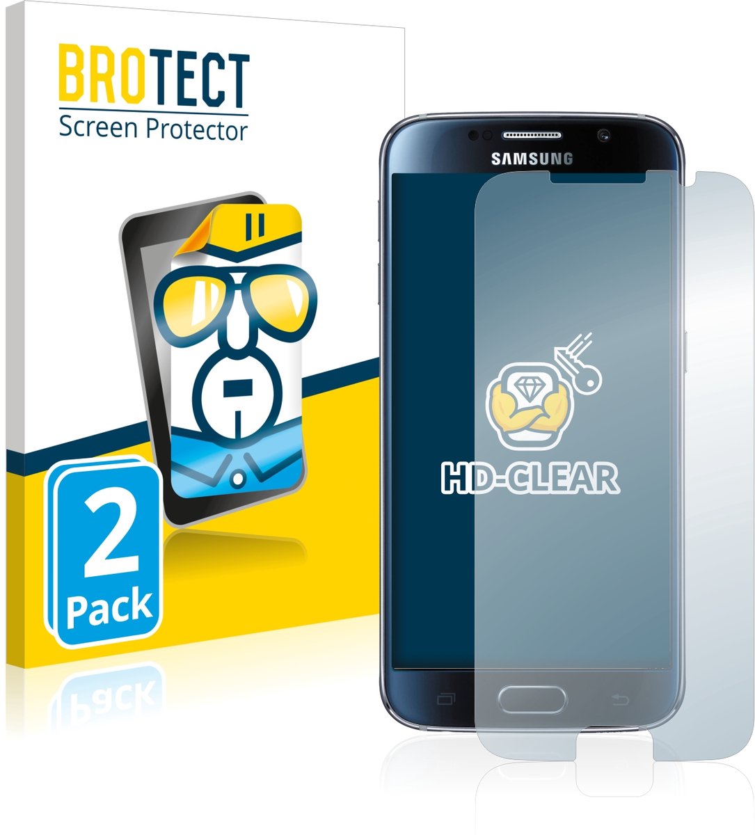 BROTECT - Screenprotector voor Samsung Galaxy S6 - Folie Beschermfolie transparant 2 Stuks